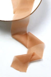 Caramel silk georgette ribbon