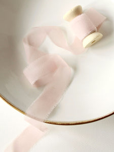 Dusty pink silk georgette ribbon
