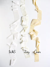 Load image into Gallery viewer, White silk velvet ribbon
