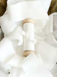 Sheer white silk habotai ribbon