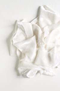 White silk velvet ribbon