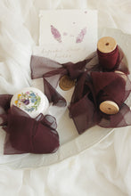 Load image into Gallery viewer, Maroon crinkle silk ribbon
