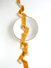 Load image into Gallery viewer, Mustard silk velvet ribbon
